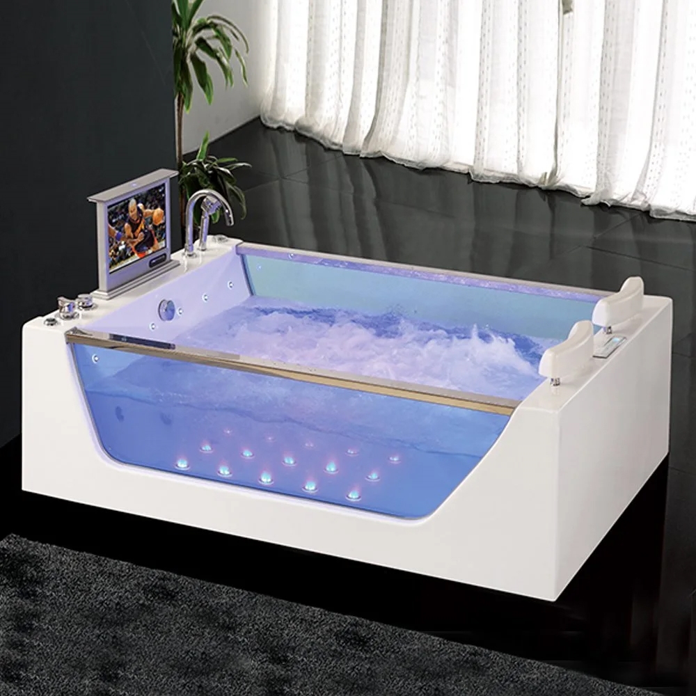 Fontana Atlanta Rectangular Whirlpool Spa Massage Bathtub With LCD TV